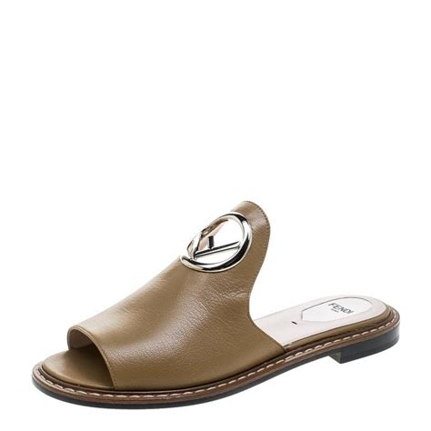 fendi logo mules|fendi sandals flat woman.